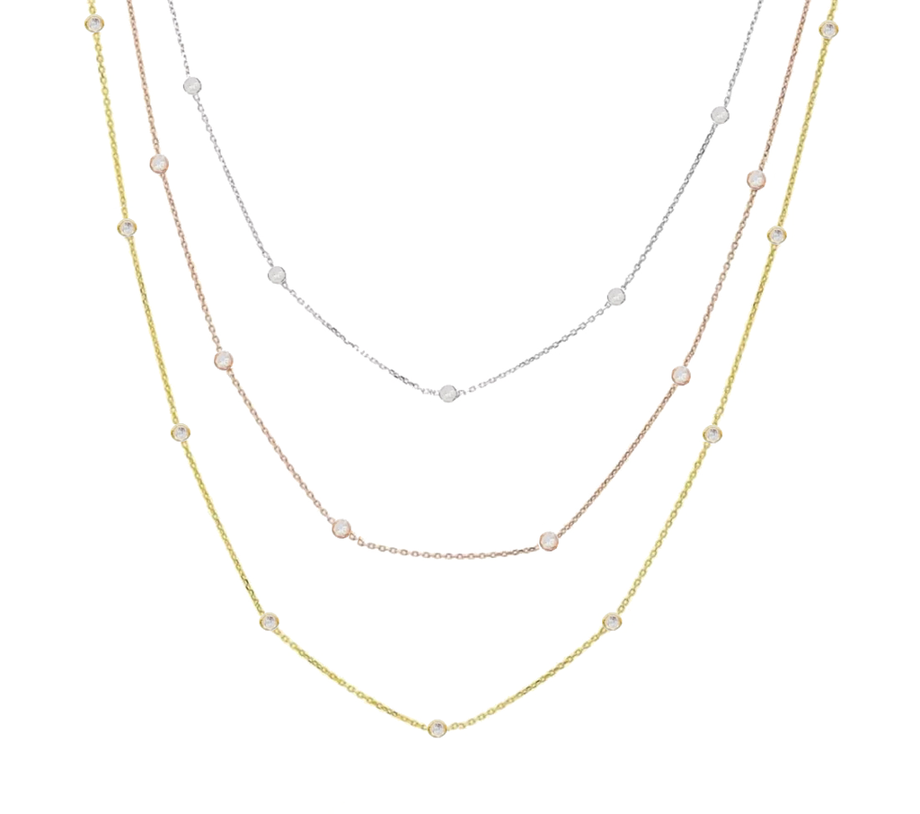 Silver Chain with Interspersed Zirconia