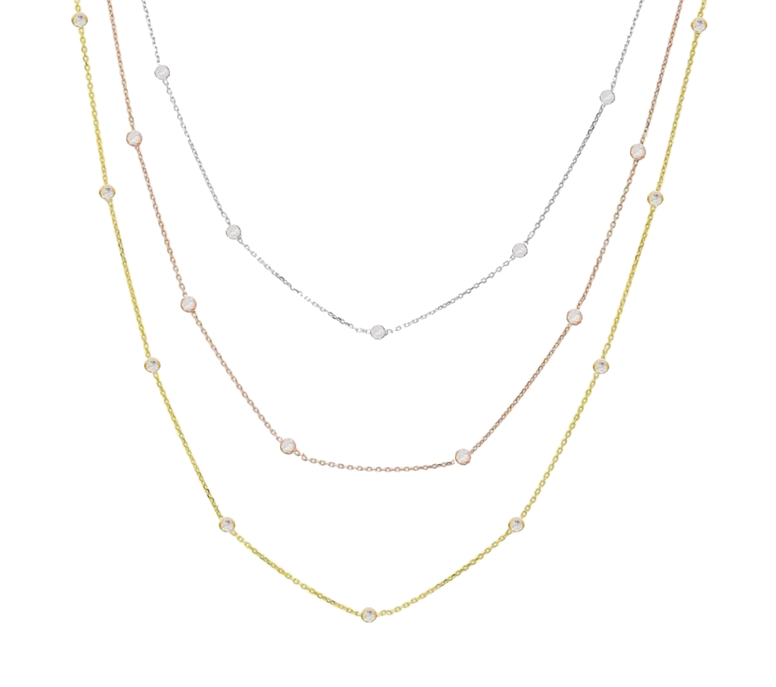 Silver Chain with Interspersed Zirconia