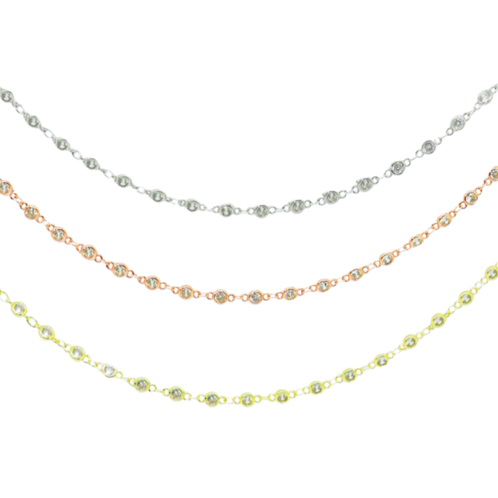 Cadena de Plata con Circonitas Seguidas