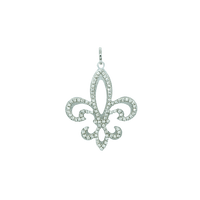 FLOR DE Lis Strass BLANCO PLATEADO