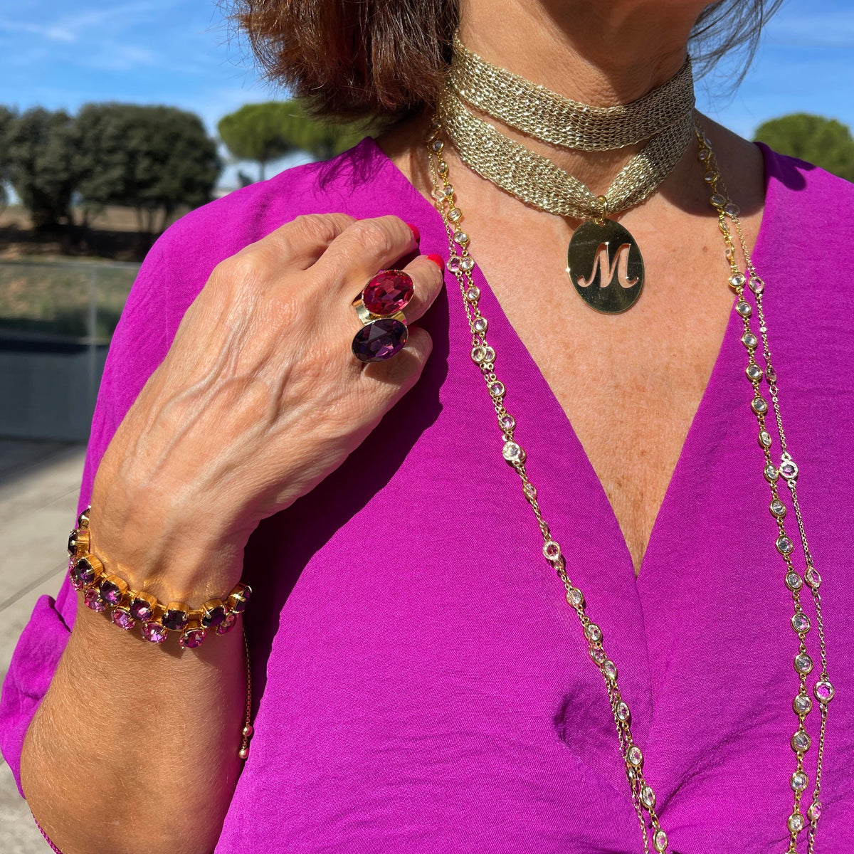 Cadena de Plata Circonita Seguida XL