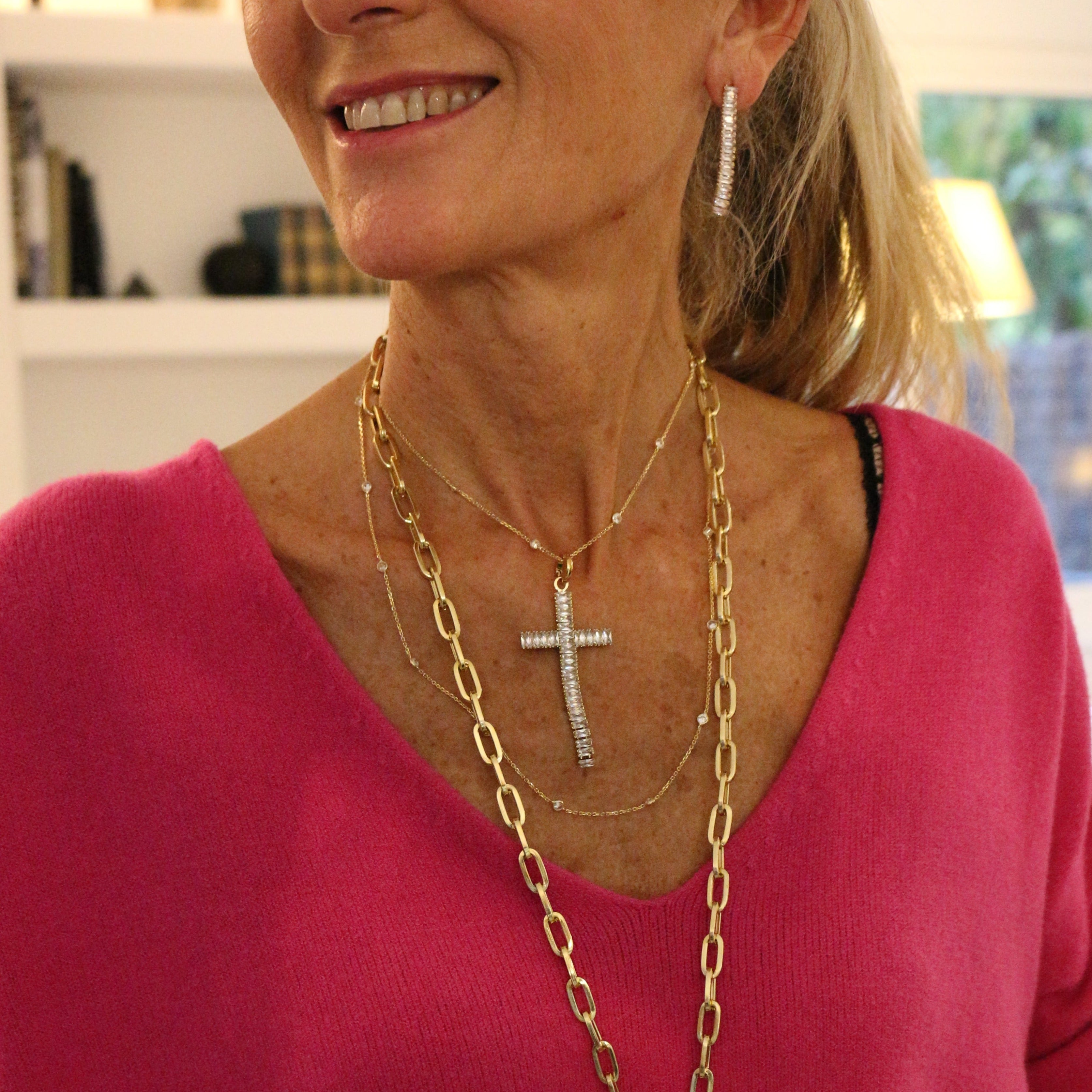 Silver Chain with Interspersed Zirconia