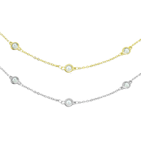 Cadena de Plata de Circonitas Intercaladas XL