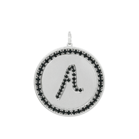 medallón inicial strass negro-2